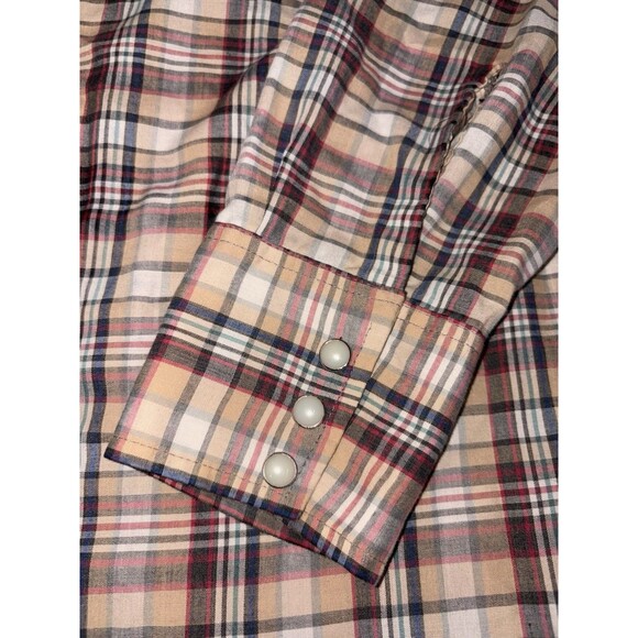 Vintage Dee Cee Rangers Shirt Mens Large Red Plaid Western Pearl Snap USA 70s - Picture 10 of 11